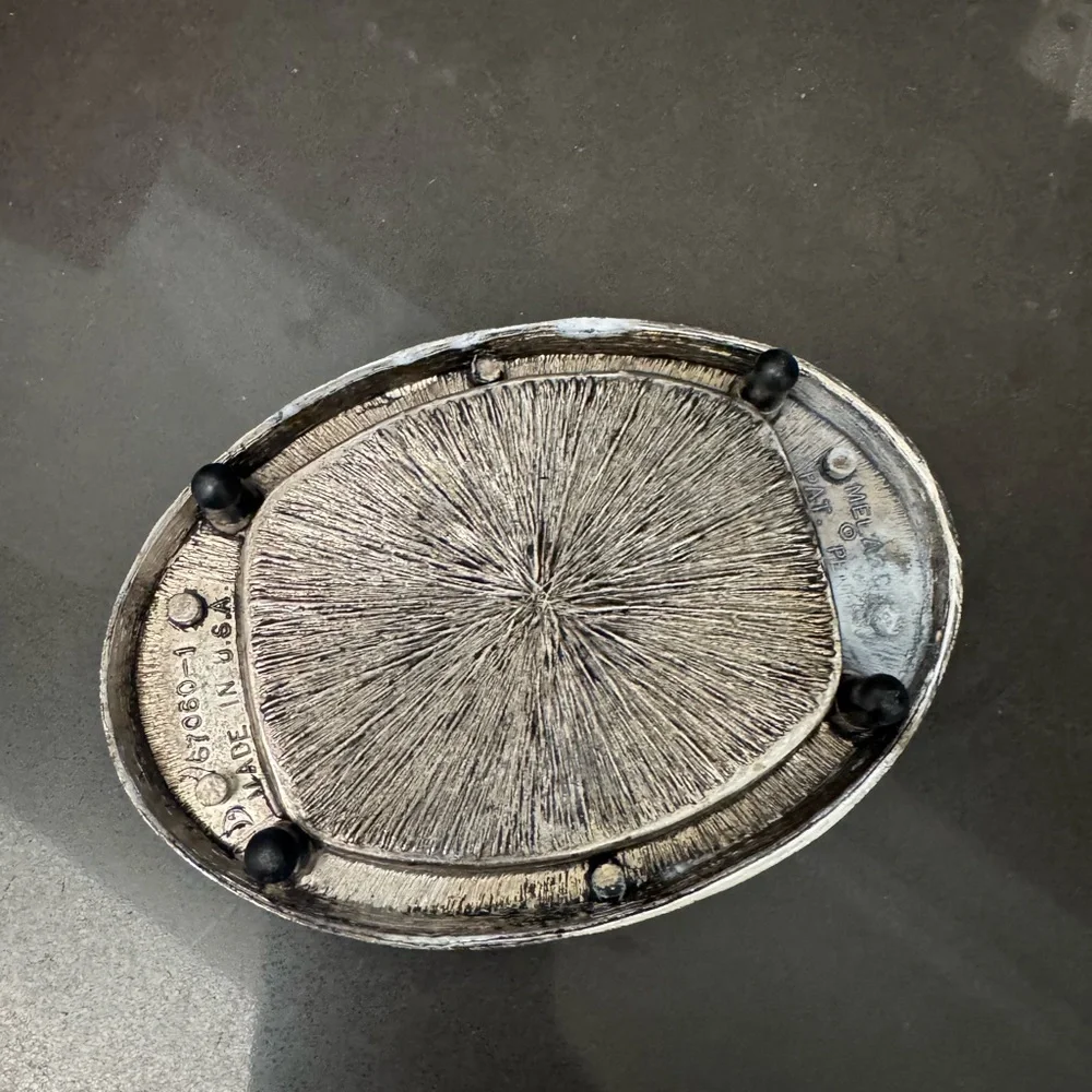 Ornate Silver-Tone Oval Soap Dish